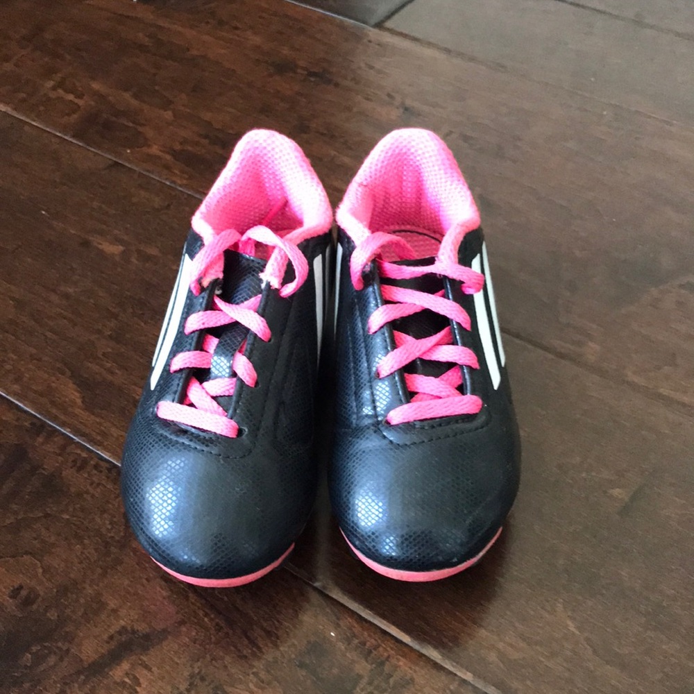 Girls’ Pink adidas soccer cleats